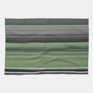 Abstract #1: Olive green and grey Tea Towel