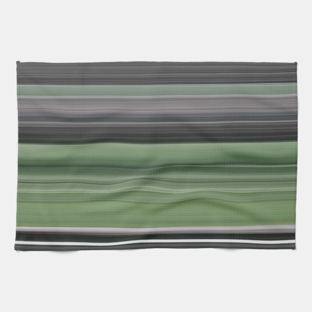 Abstract #1: Olive green and grey Tea Towel (Horizontal)