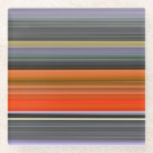 Abstract #1: Orange and gray Glass Coaster