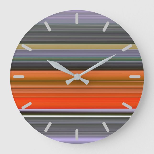 Abstract #1: Orange and gray Large Clock (Front)