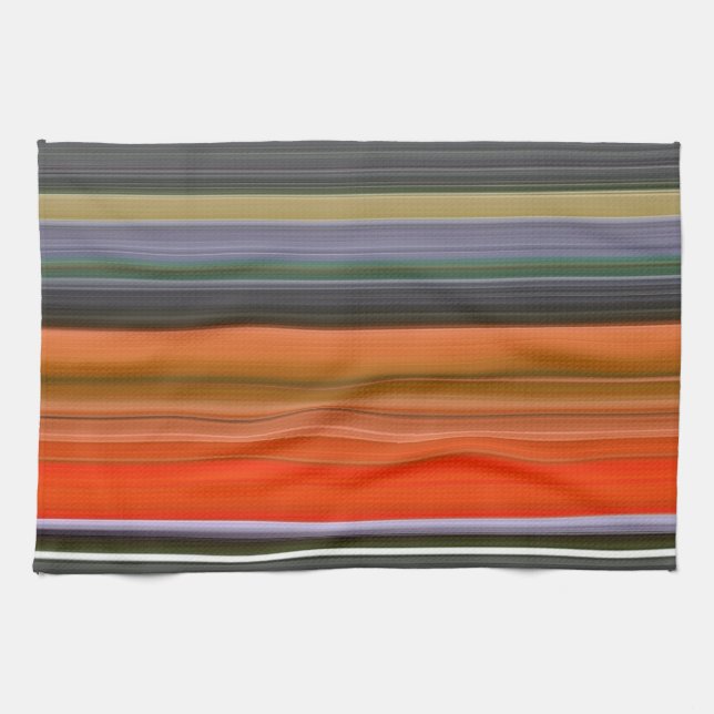 Abstract #1: Orange and gray Tea Towel (Horizontal)