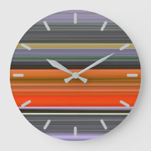 Abstract #1: Orange and grey Large Clock