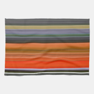 Abstract #1: Orange and grey Tea Towel