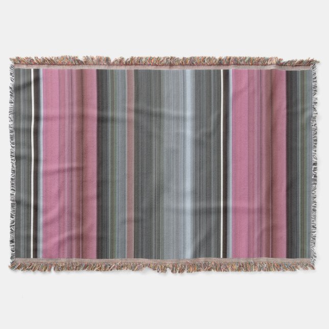 Abstract #1: Pink and gray Throw Blanket (Front)