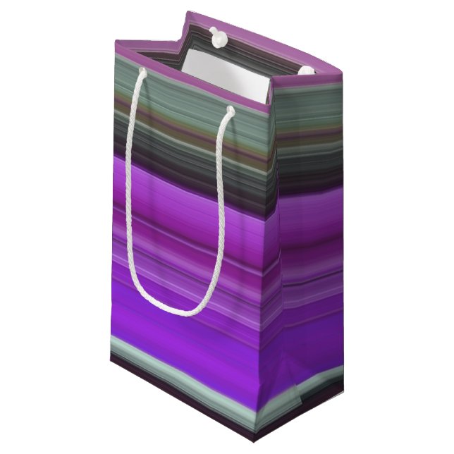 Abstract #1: Purple and gray Small Gift Bag (Front Angled)
