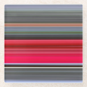Abstract #1: Red and Grey Glass Coaster