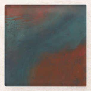 Abstract 1: reds and blues glass coaster