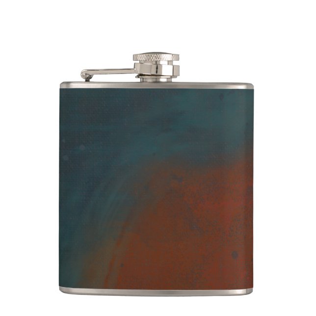 Abstract 1: reds and blues hip flask (Front)