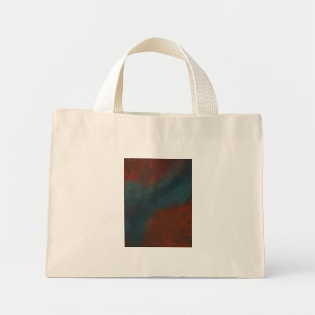 Abstract 1: reds and blues mini tote bag (Front)