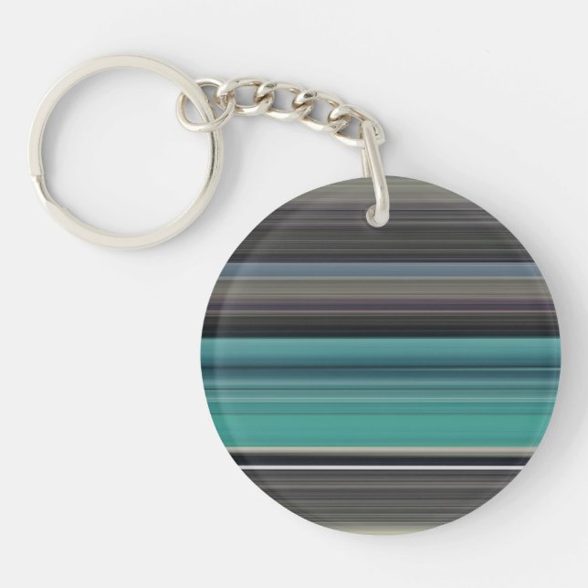Abstract #1: Teal and gray Key Ring (Front)