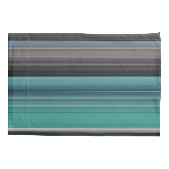 Abstract #1: Teal and grey Pillowcase (Back)