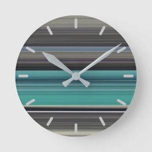 Abstract #1: Teal and grey Round Clock