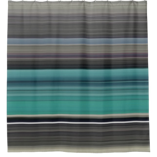 Abstract #1: Teal and grey Shower Curtain (Front)
