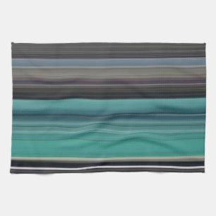 Abstract #1: Teal and grey Tea Towel
