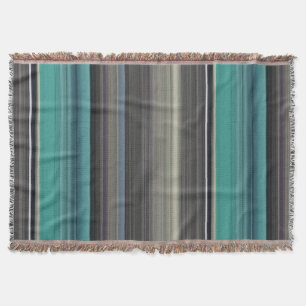 Abstract #1: Teal and grey Throw Blanket