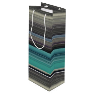 Abstract #1: Teal and grey Wine Gift Bag