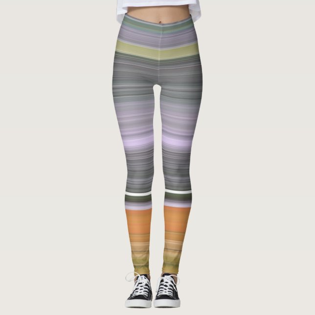 Abstract #1: Yellow and gray Leggings (Front)