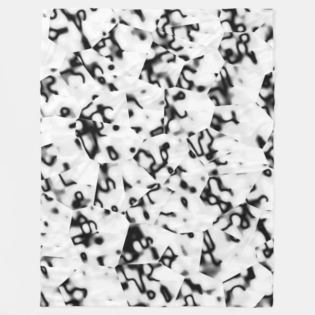 Abstract 200819 - 01 - Black and White Fleece Blanket (Front)