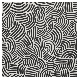 Abstract 200923 - Black on White Fabric