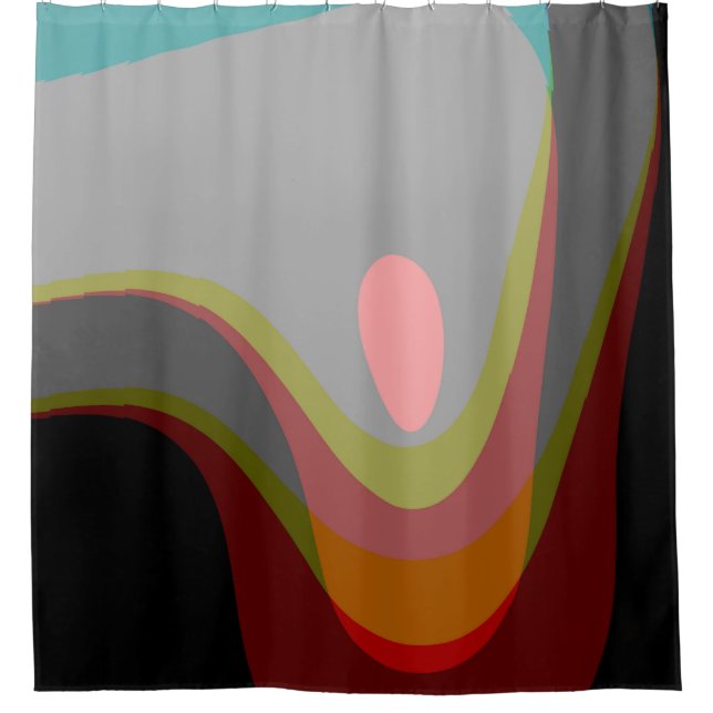 Abstract 20529 - colourful retro style shower curtain (Front)