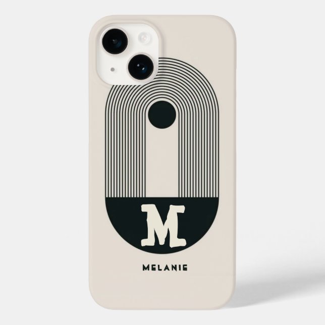 Abstract 20s aesthetic boho minimal Monogram Case-Mate iPhone Case (Back)