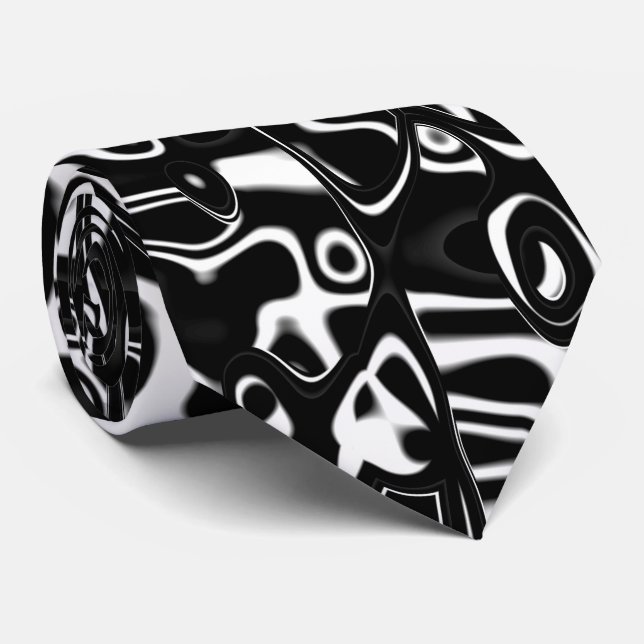 Abstract 210819 - 02 - Black and White Tie (Rolled)