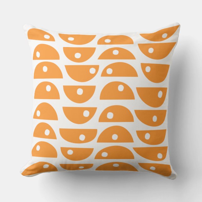 Abstract 220816 - Light Orange on White Cushion (Front)