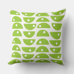 Abstract 220816 - Martian Green on White Cushion