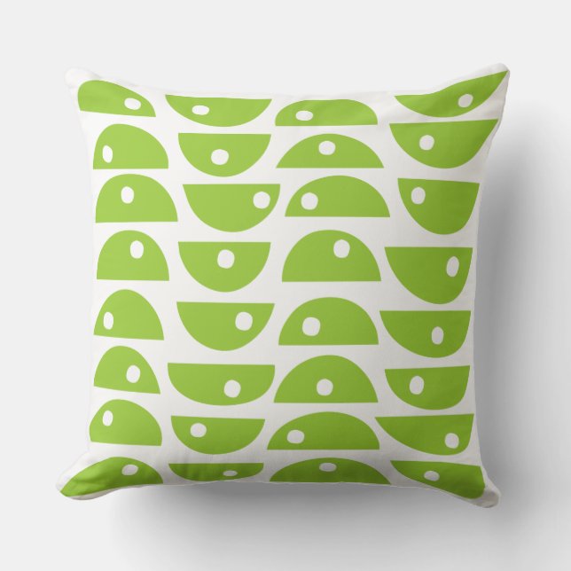 Abstract 220816 - Martian Green on White Cushion (Front)