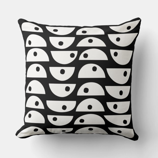 Abstract 220816 - White on Black Cushion (Front)