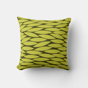 Abstract 250713 - Banana Yellow on Deep Olive Cushion