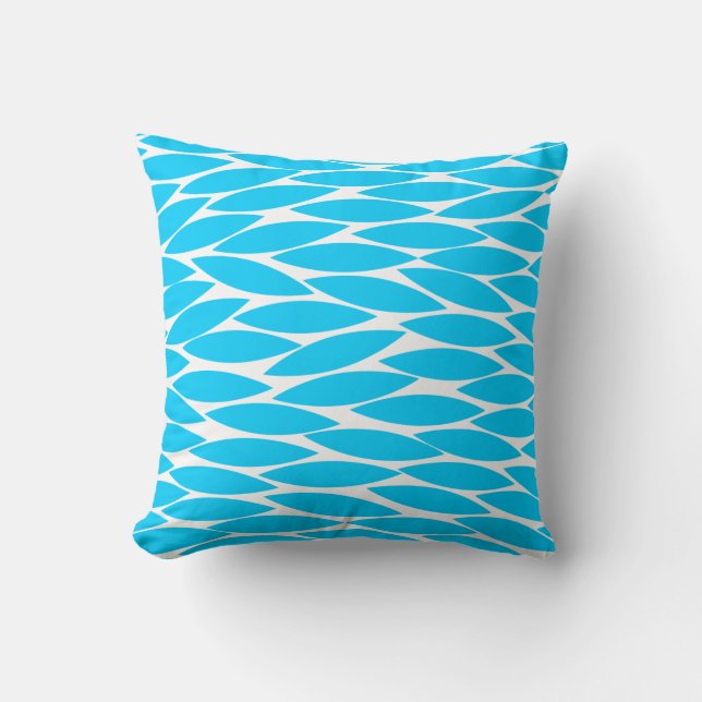 Abstract 250713 - Sky Blue on White Cushion (Front)