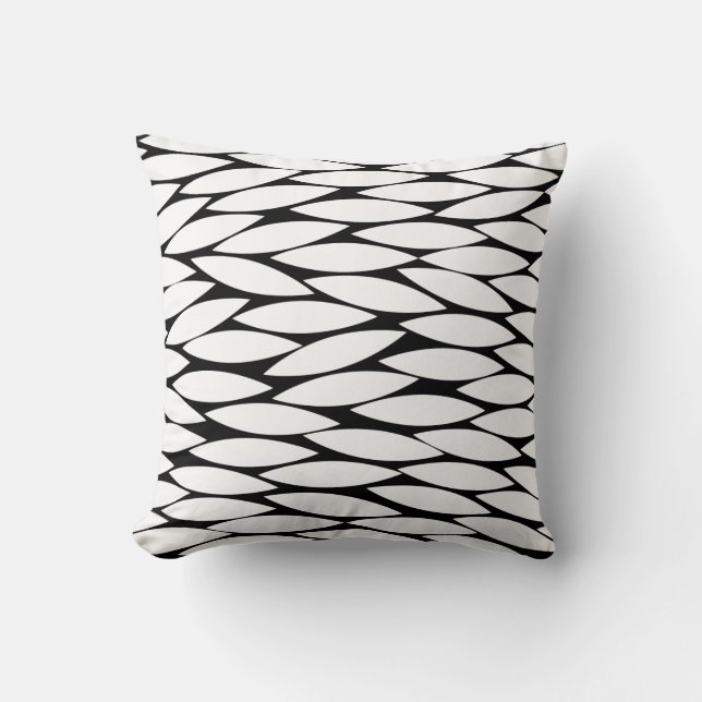 Abstract 250713 - White on Black Cushion (Front)