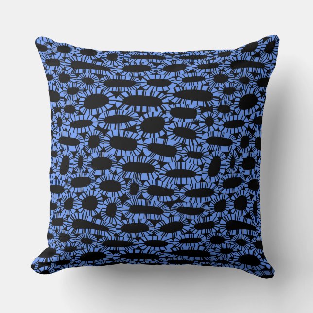 Abstract 250923 - Baby Blue on Black Cushion (Front)