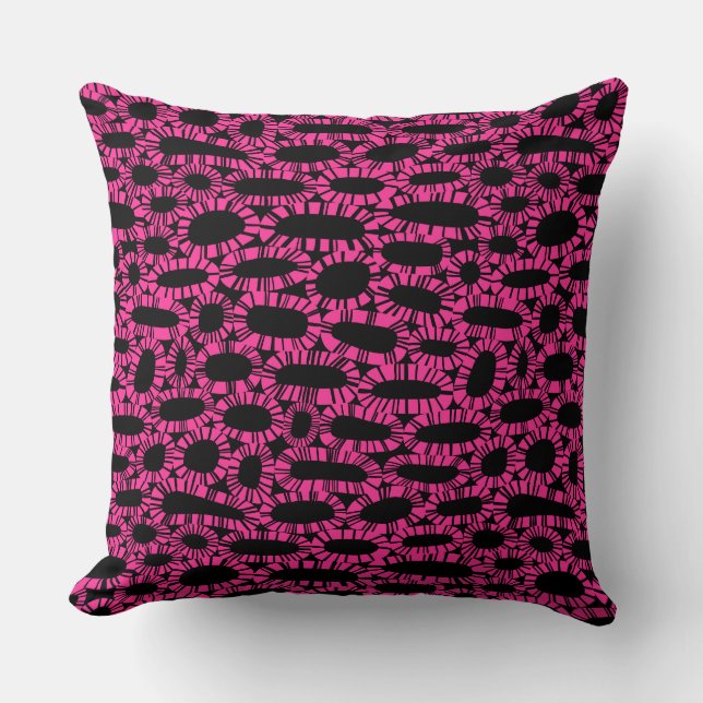 Abstract 250923 - Hot Pink on Black Cushion (Front)