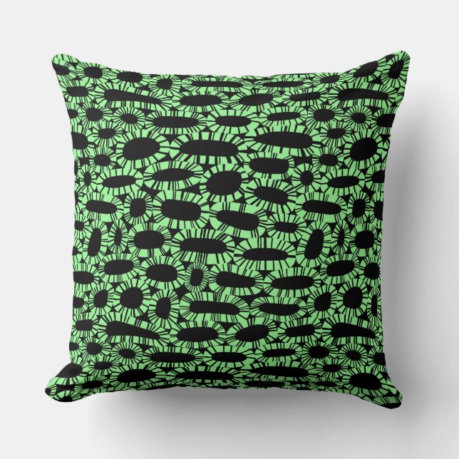 Abstract 250923 - Mint Green on Black Cushion (Front)
