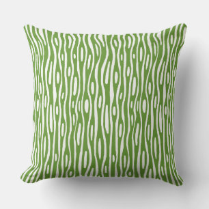 Abstract 280314 - Avocado Green on White Cushion