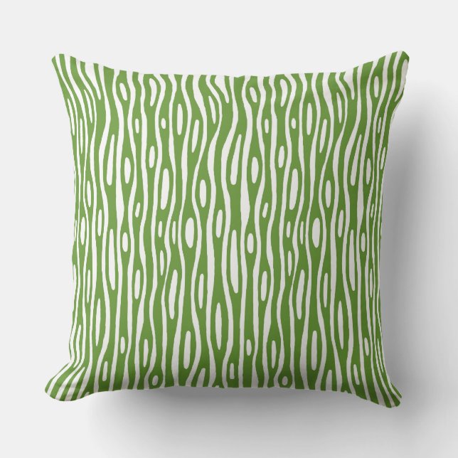 Abstract 280314 - Avocado Green on White Cushion (Front)