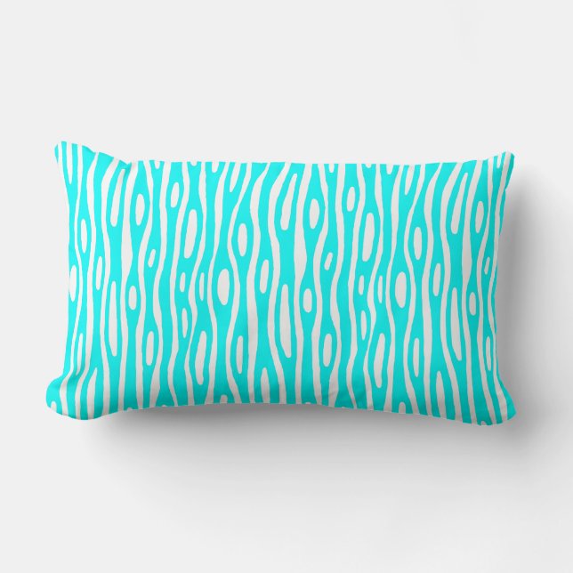 Abstract 280314 - Cyan on White Lumbar Cushion (Front)