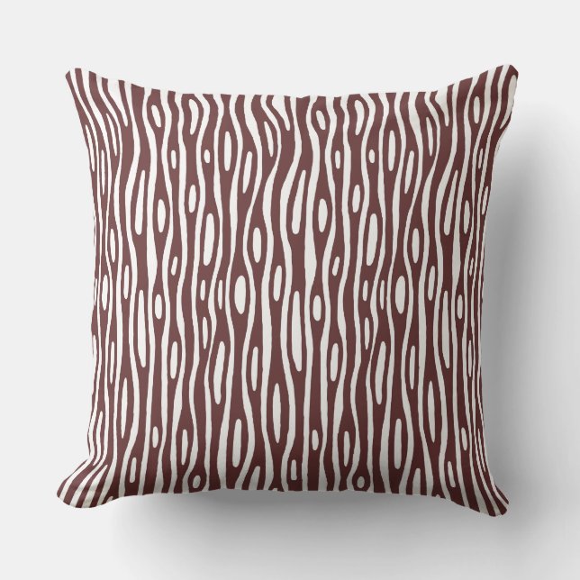 Abstract 280314 - Dark Brown on White Cushion (Front)