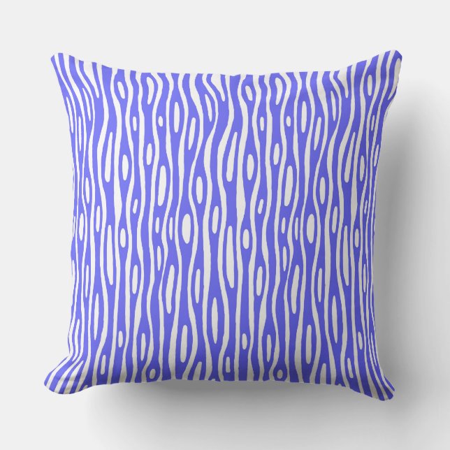 Abstract 280314 - Electric Blue on White Cushion (Front)