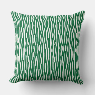 Abstract 280314 - Forest Green on White Cushion