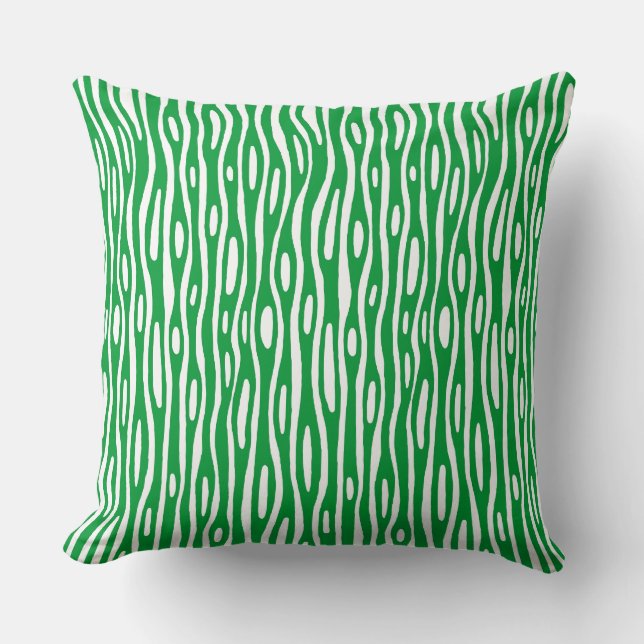 Abstract 280314 - Grass Green on White Cushion (Front)