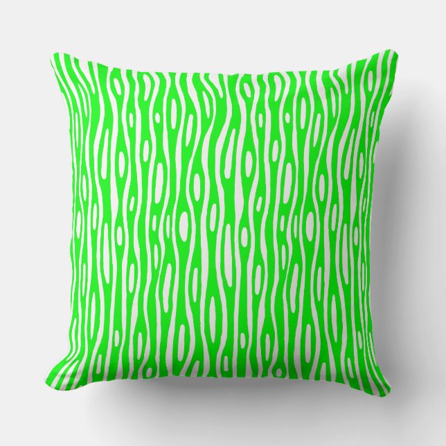 Abstract 280314 - Green on White Cushion (Front)