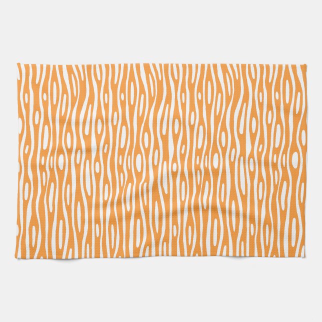 Abstract 280314 - Light Orange on White Tea Towel (Horizontal)