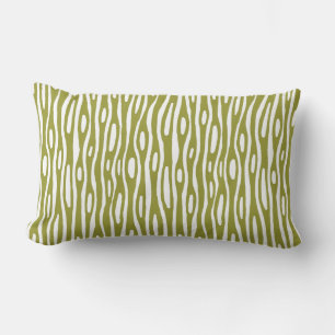 Abstract 280314 - Olive Green on White Lumbar Cushion