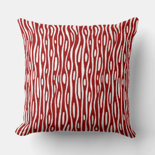 Abstract 280314 - Ruby Red on White Cushion