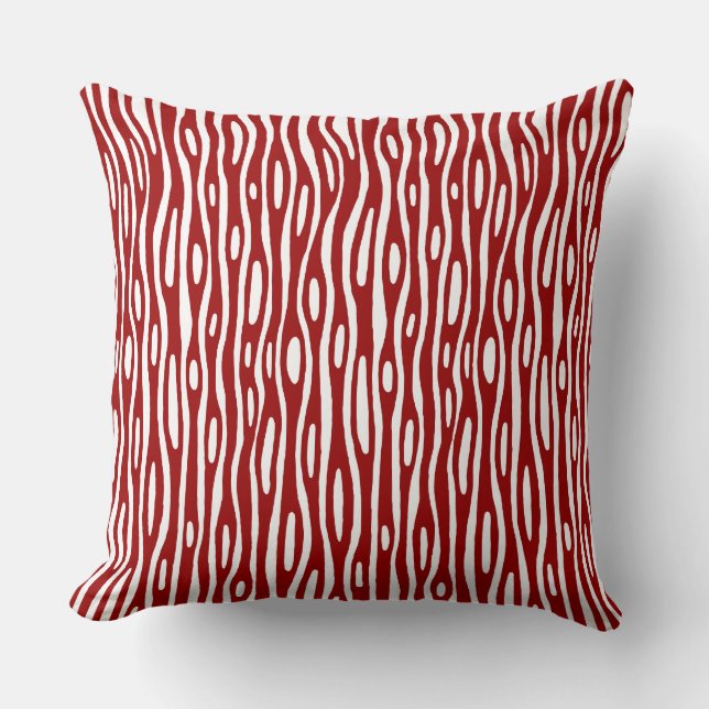 Abstract 280314 - Ruby Red on White Cushion (Front)