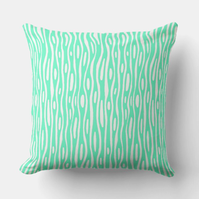 Abstract 280314 - Turquoise on White Cushion (Front)