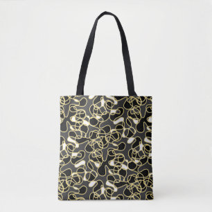 Abstract 290523 Black, Amber and White Tote Bag